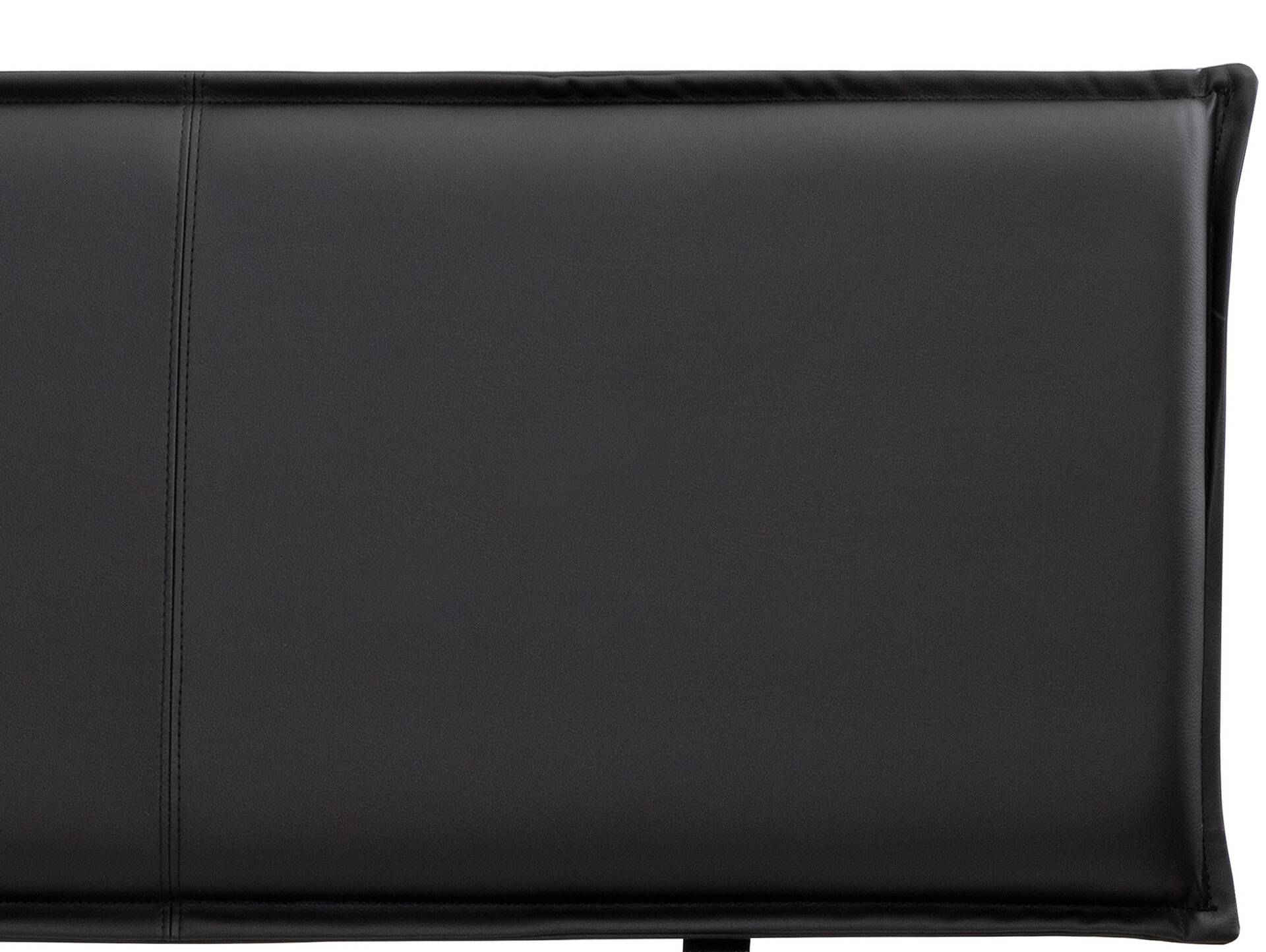 CURBY Balkenbett mit Polsterkopfteil, Wangenfuß, Material Massivholz 140 x 200 cm | natur | Kunstleder Schwarz