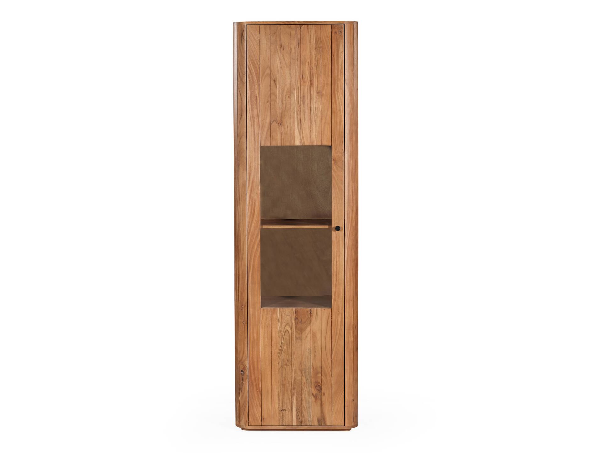 LINARO Vitrine, Material Massivholz, Akazie massiv honigfarben 
