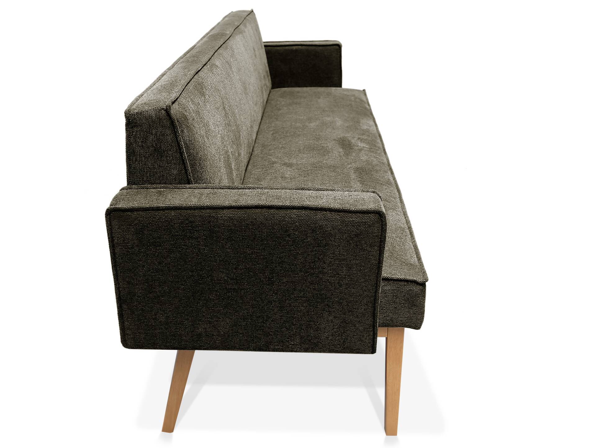 LORAN Polsterbank/Küchenbank mit Armlehnen, Material Massivholz Eiche, Stoffbezug in 2 Farben erhältlich 260 cm | Olivgrün