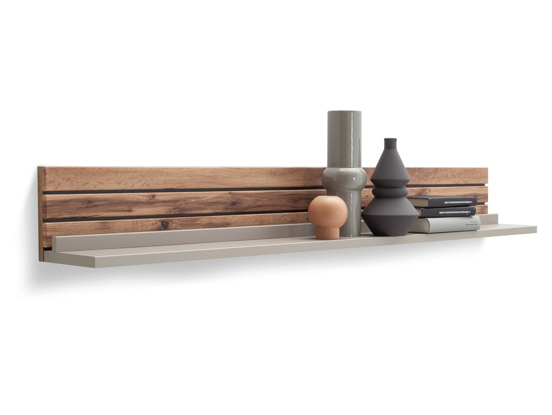 LUZERN Wandboard, Material Dekorspanplatte, basaltfarbig/eichefarbig 