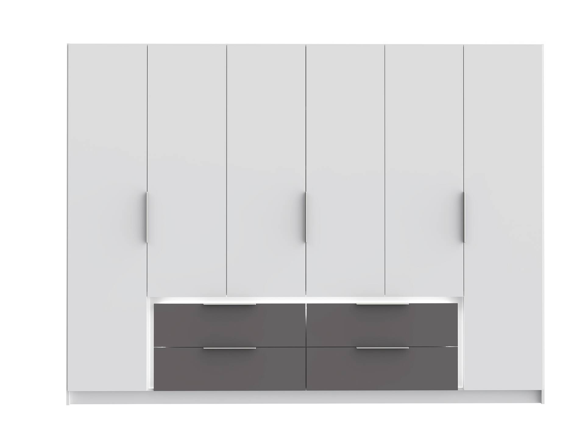 LURANO Drehtürenschrank, Material Dekorspanplatte weiss/grau