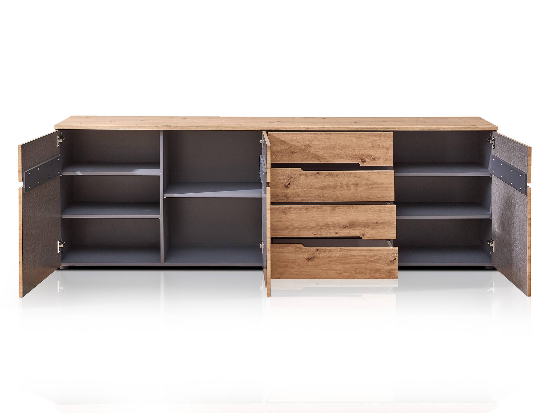 MAILAND TV-Sideboard, Material Dekorspanplatte Artisan eichefarbig / Graphit