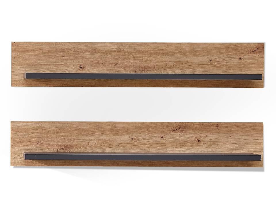 MAILAND Wandboard 2er Set, Material Dekorspanplatte Artisan eichefarbig / Graphit