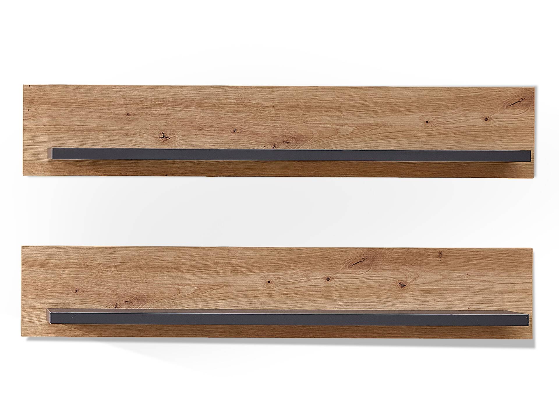 MAILAND Wandboard 2er Set, Material Dekorspanplatte Artisan eichefarbig / Graphit