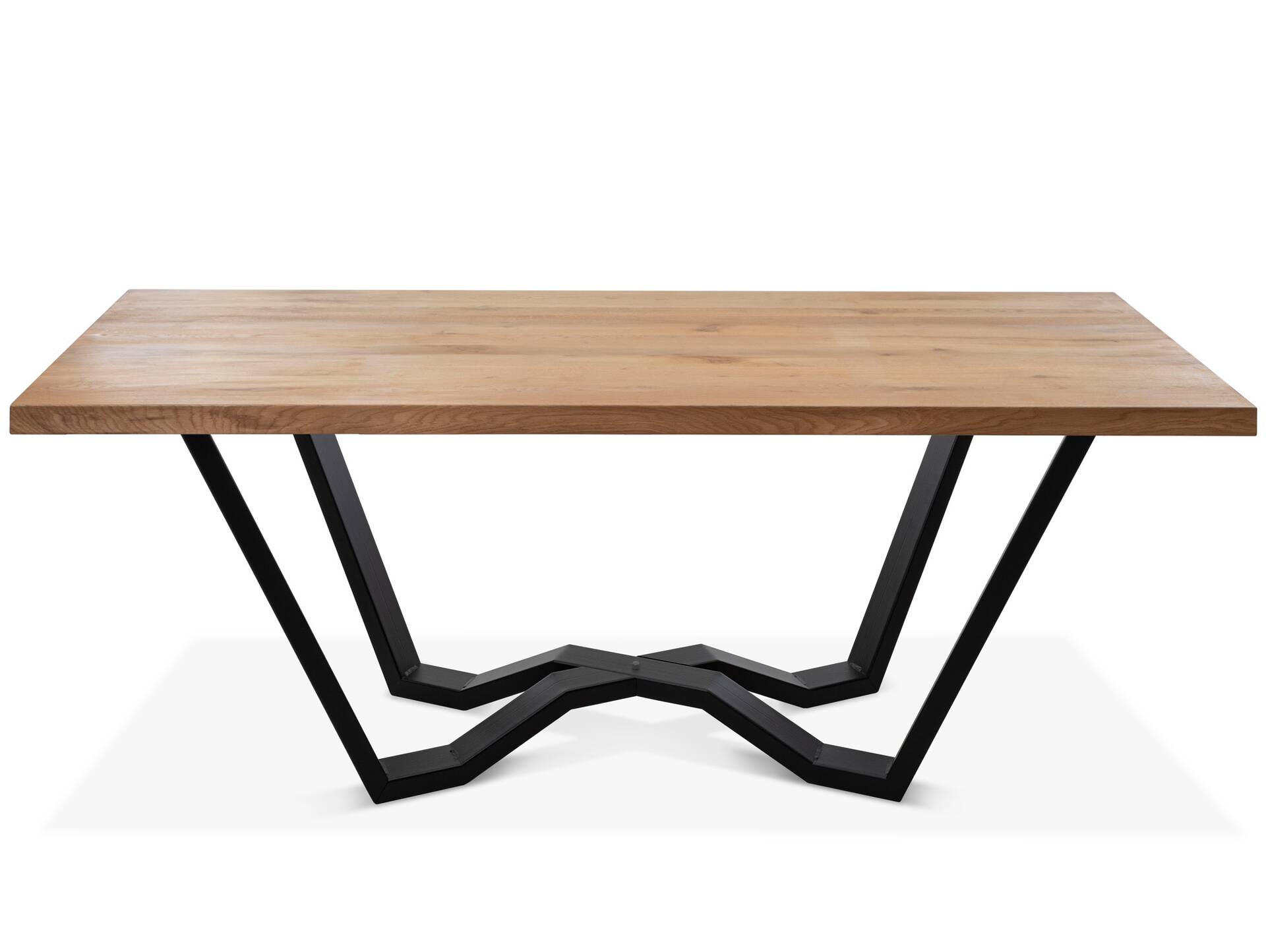 MARYLAND Massivholztisch mit Gestell SPINNE, Material Eiche/Metallgestell 