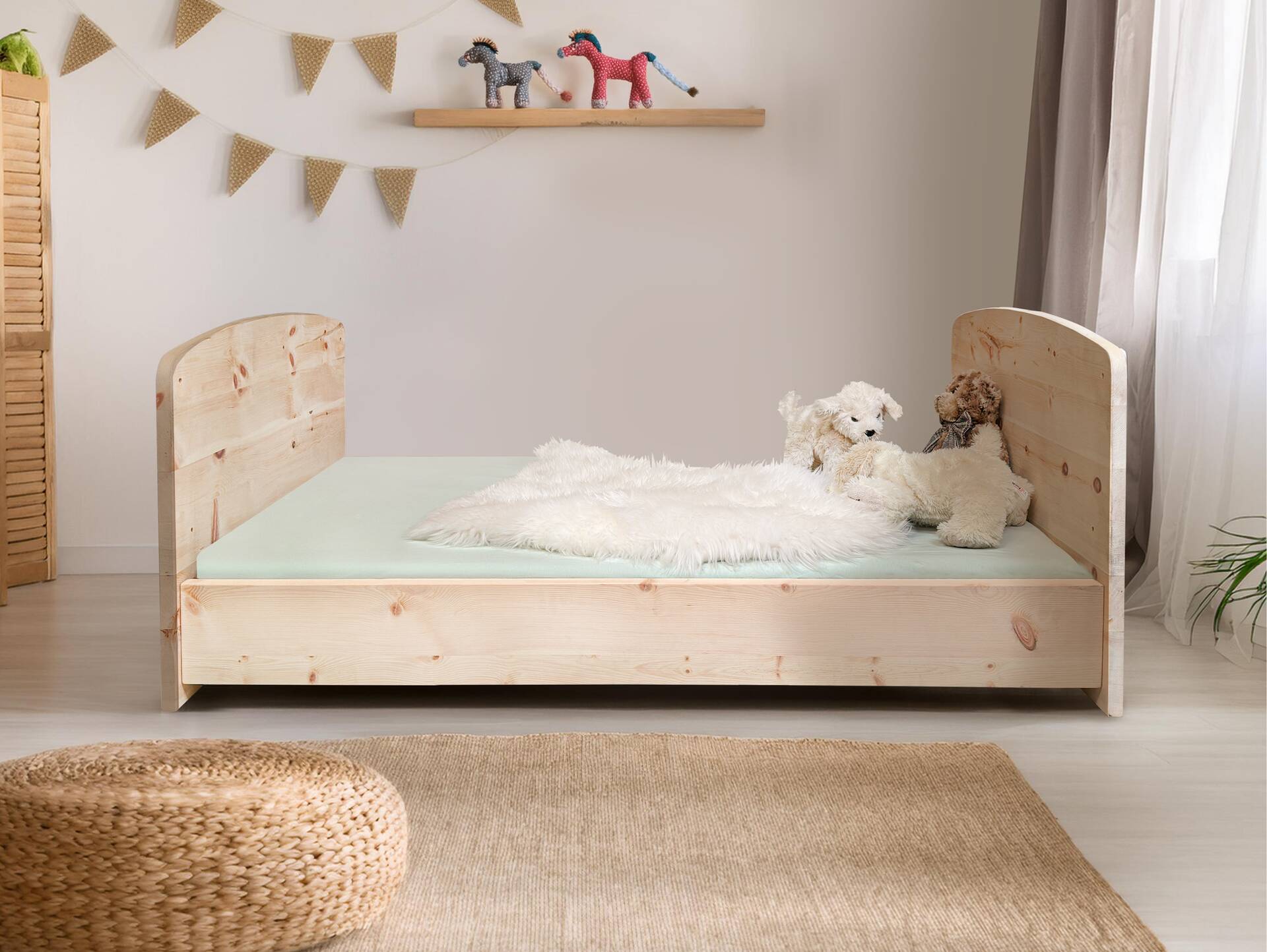 Umbauseiten für Alpenkind Babybett Buche 