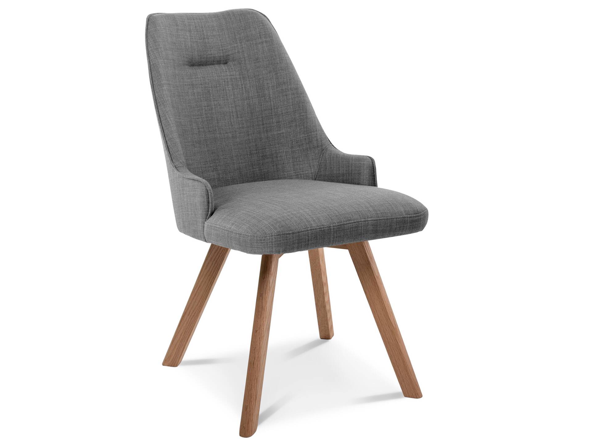 MIRINDA 2er SET Schalenstühle, Gestell Massivholz ohne Drehfunktion | Stoff | grau