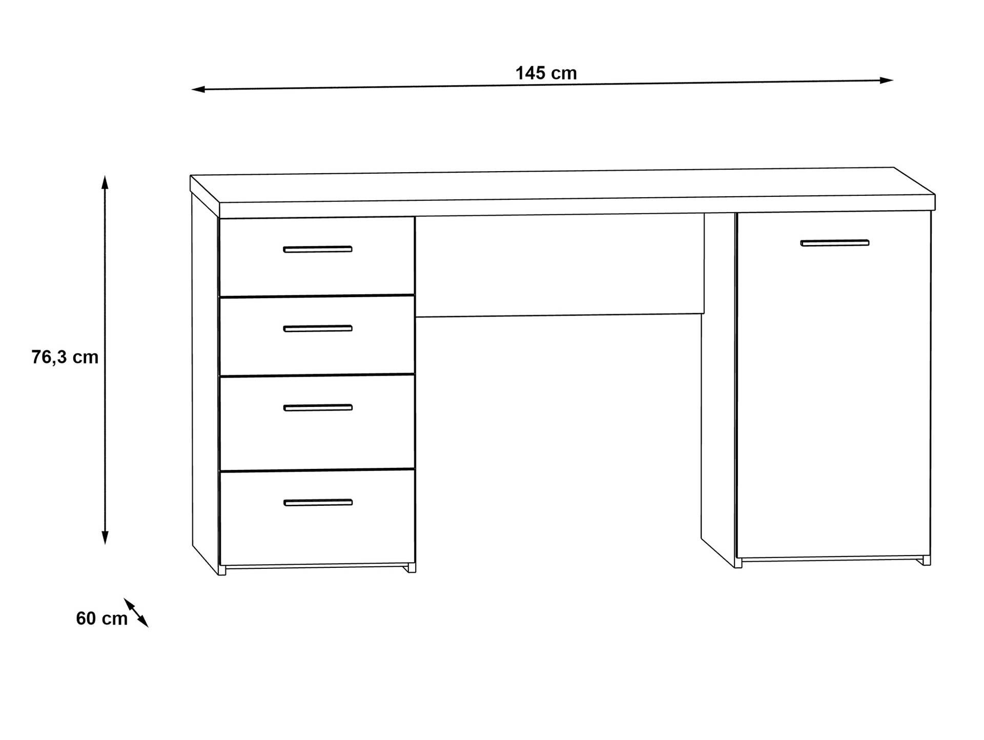 MIGEL Schreibtisch, Material Dekorspanplatte sandeichefarbig/weiss