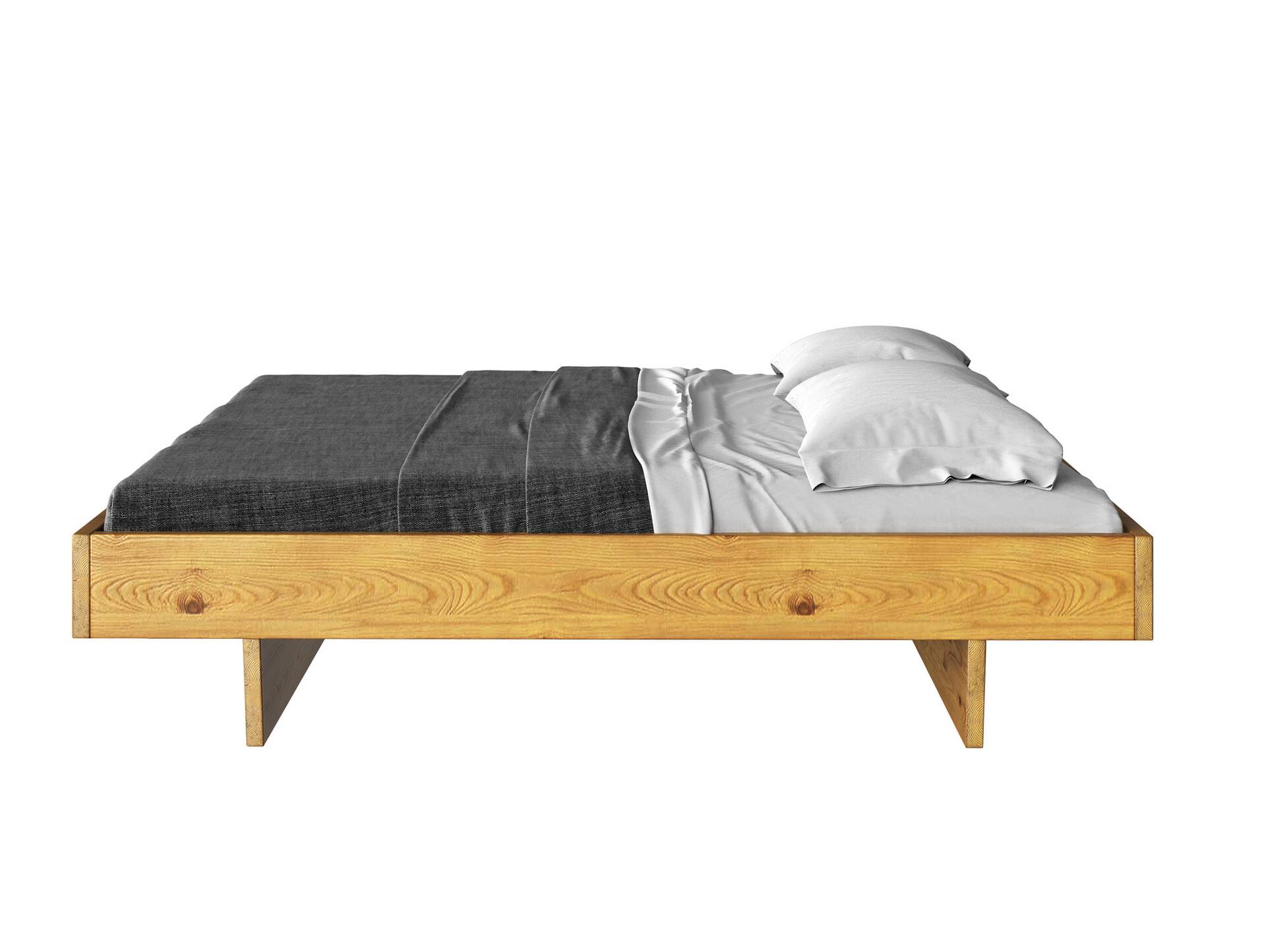 CURBY Wangenbett ohne Kopfteil, Material Massivholz 120 x 200 cm | natur