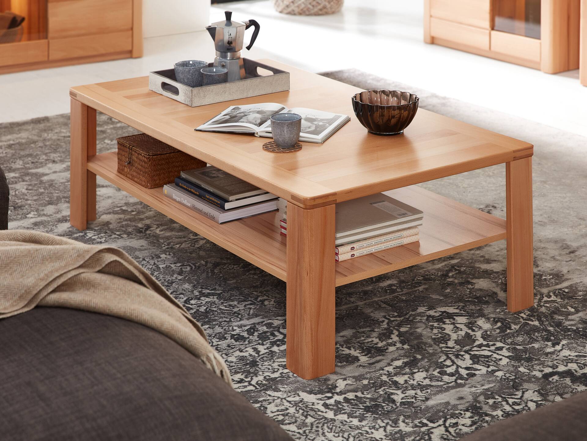 NESTOR ONE Couchtisch, Material Teilmassiv, Kernbuche lackiert 