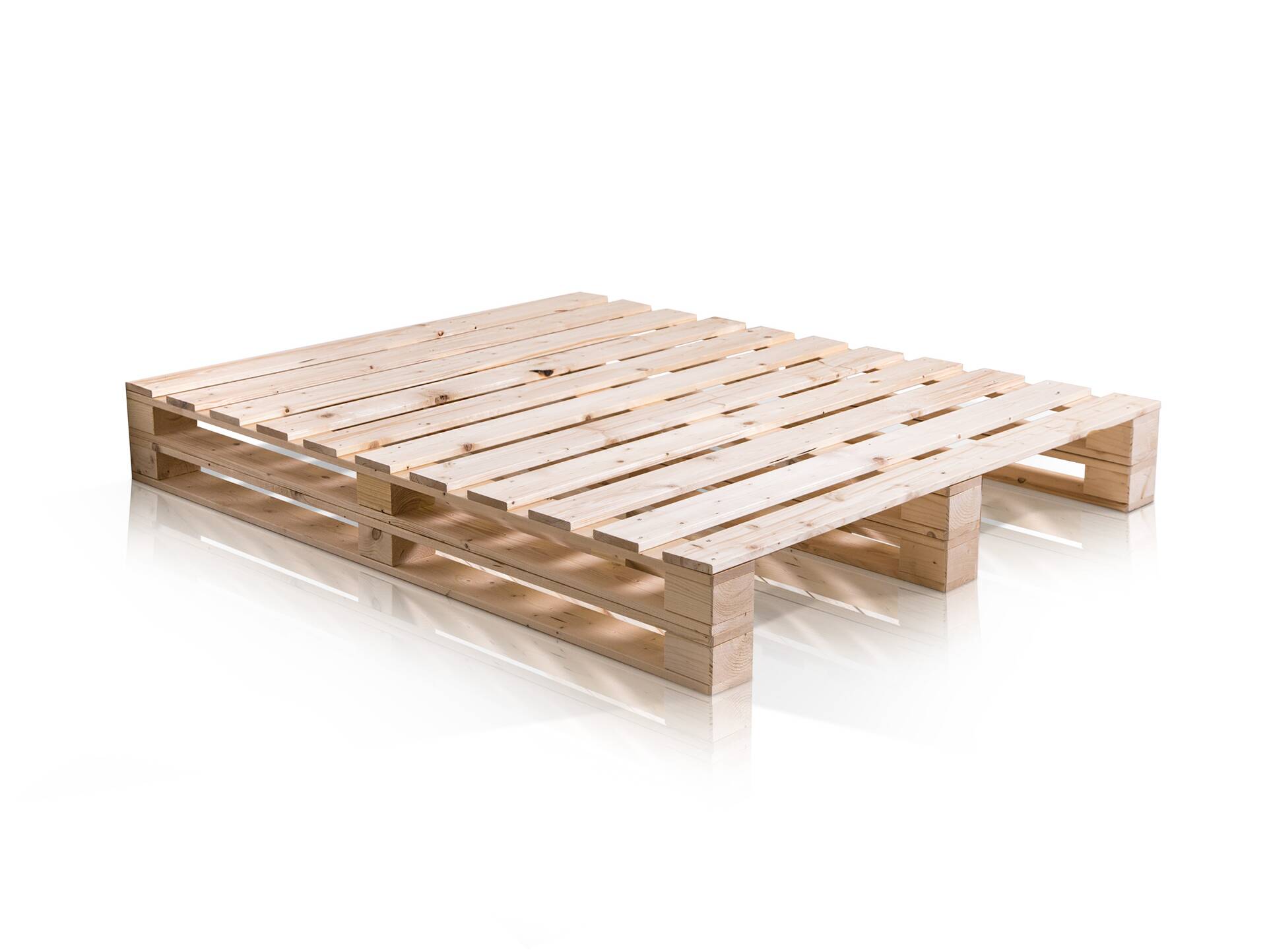 PALETTI DUO Massivholzbett / Palettenbett 160 x 200 cm | Fichte natur