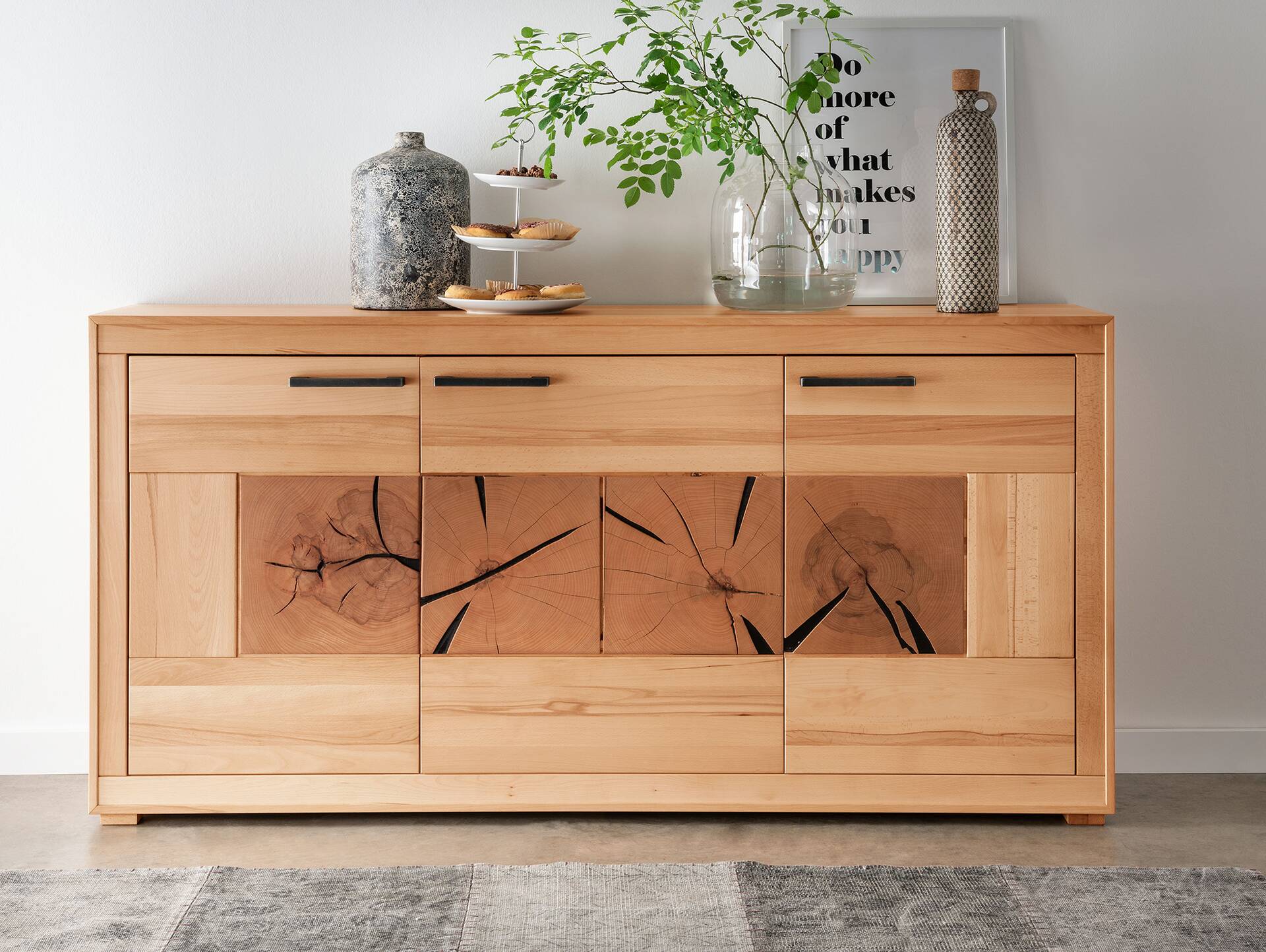 PASSERO Sideboard I, Material Massivholz, Kernbuche geölt 