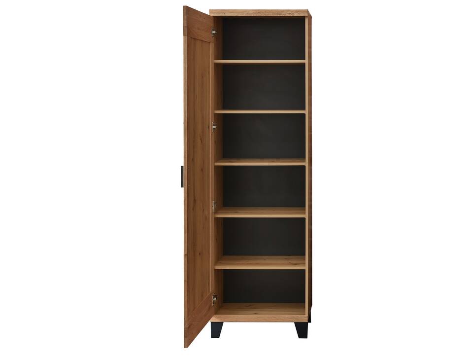 PERLINO Garderobenschrank, Front Massiv, Wildeiche geschroppt 