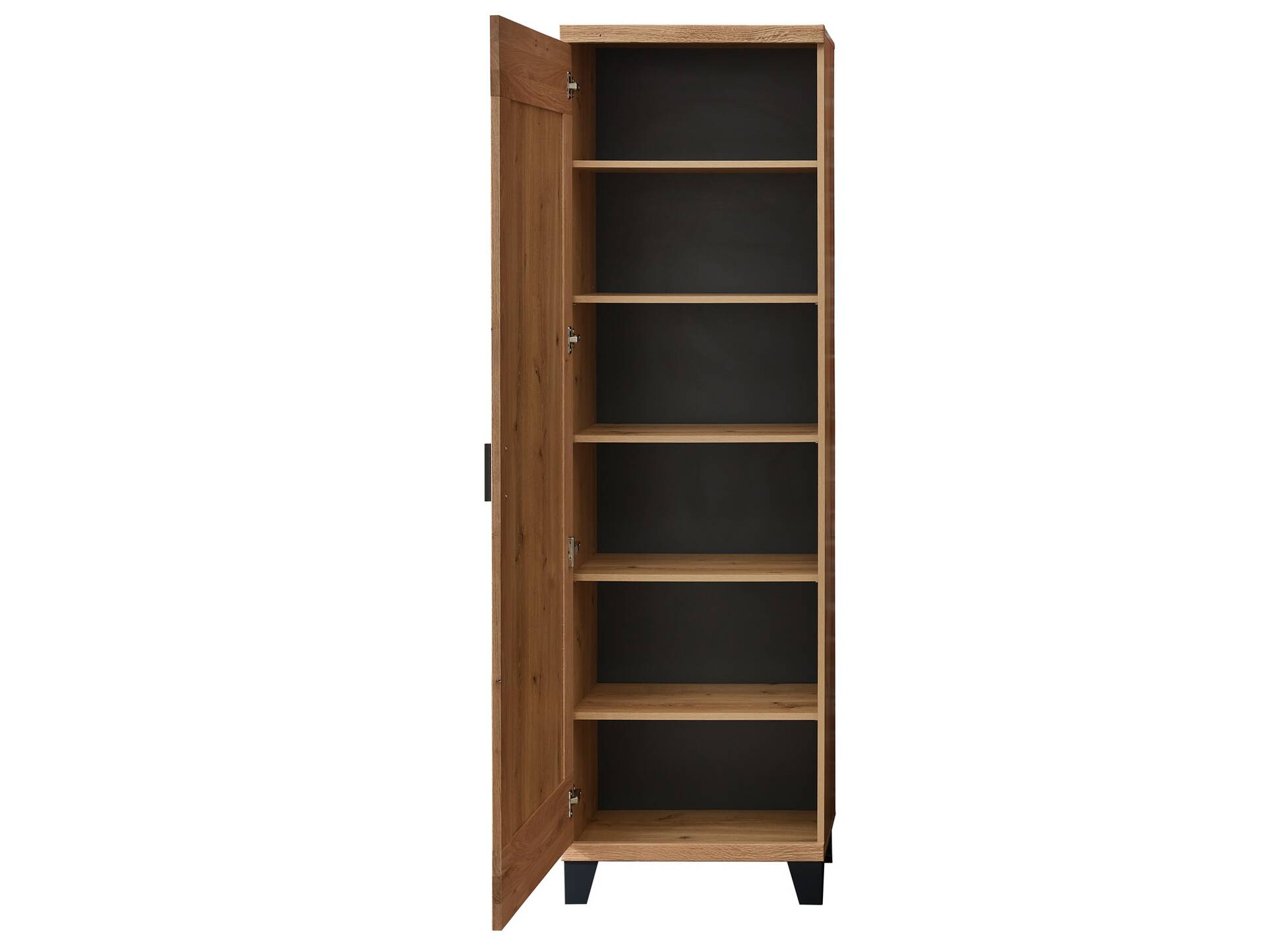 PERLINO Garderobenschrank, Front Massiv, Wildeiche geschroppt 