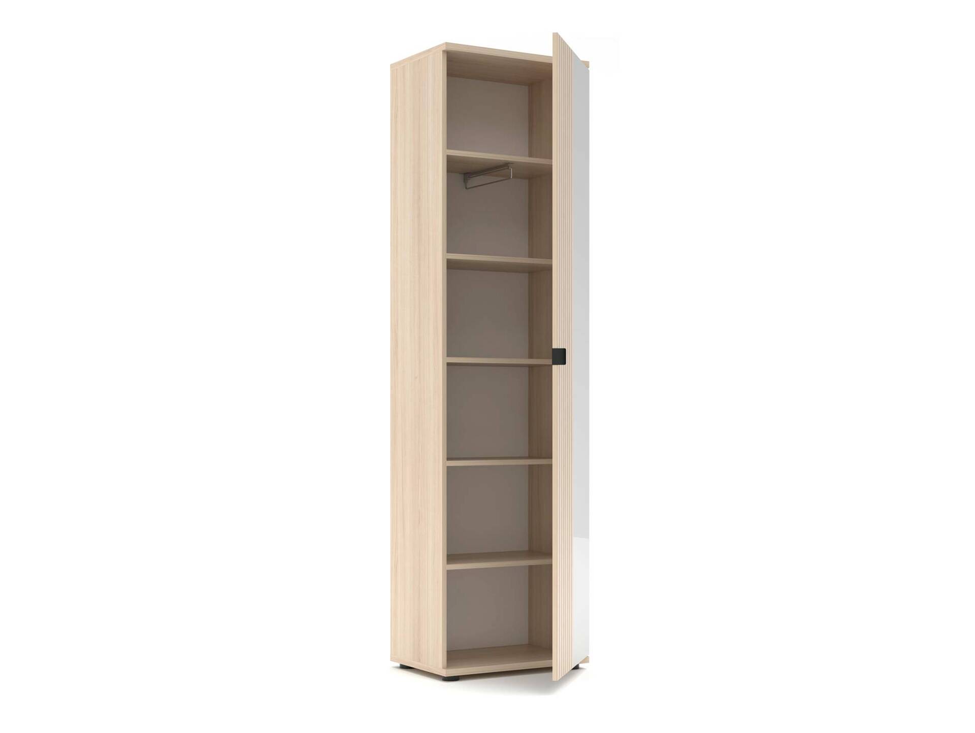 PELMO Garderobenschrank, Material Dekorspanplatte, Basaltfarbig/Riva Eiche Nachb. 