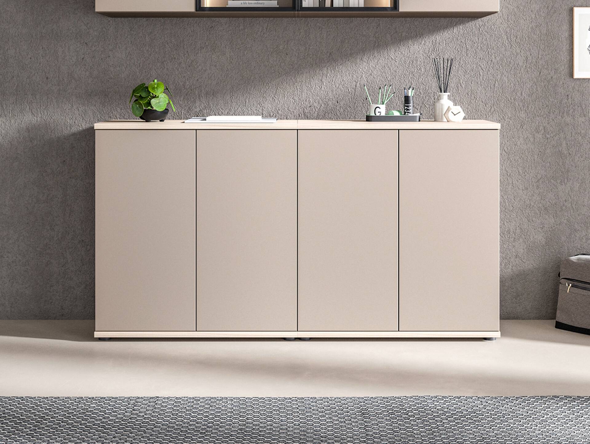 OSLO Sideboard, Material Dekorspanplatte Eichefarbig/basalt matt