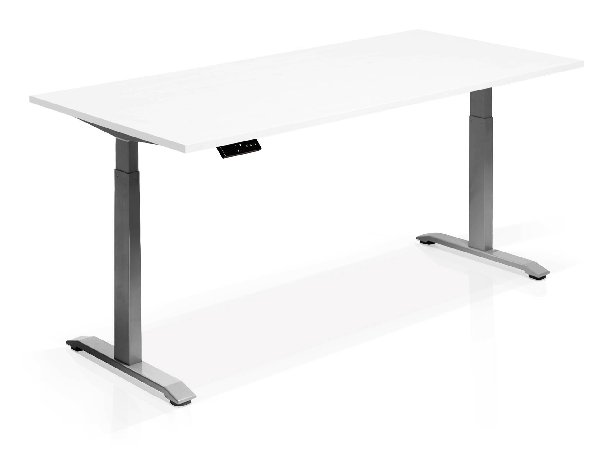 PRONTO elektrisch höhenverstellbarer Schreibtisch / Stehtisch, Material Dekorspanplatte 160 x 80 cm | weiss