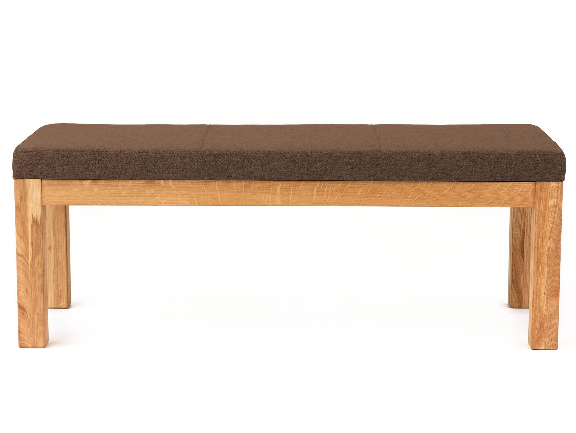 SALIMA II Sitzbank, Material Massivholz/Stoffbezug Eiche | 150 cm | ohne Rückenlehne | walnut