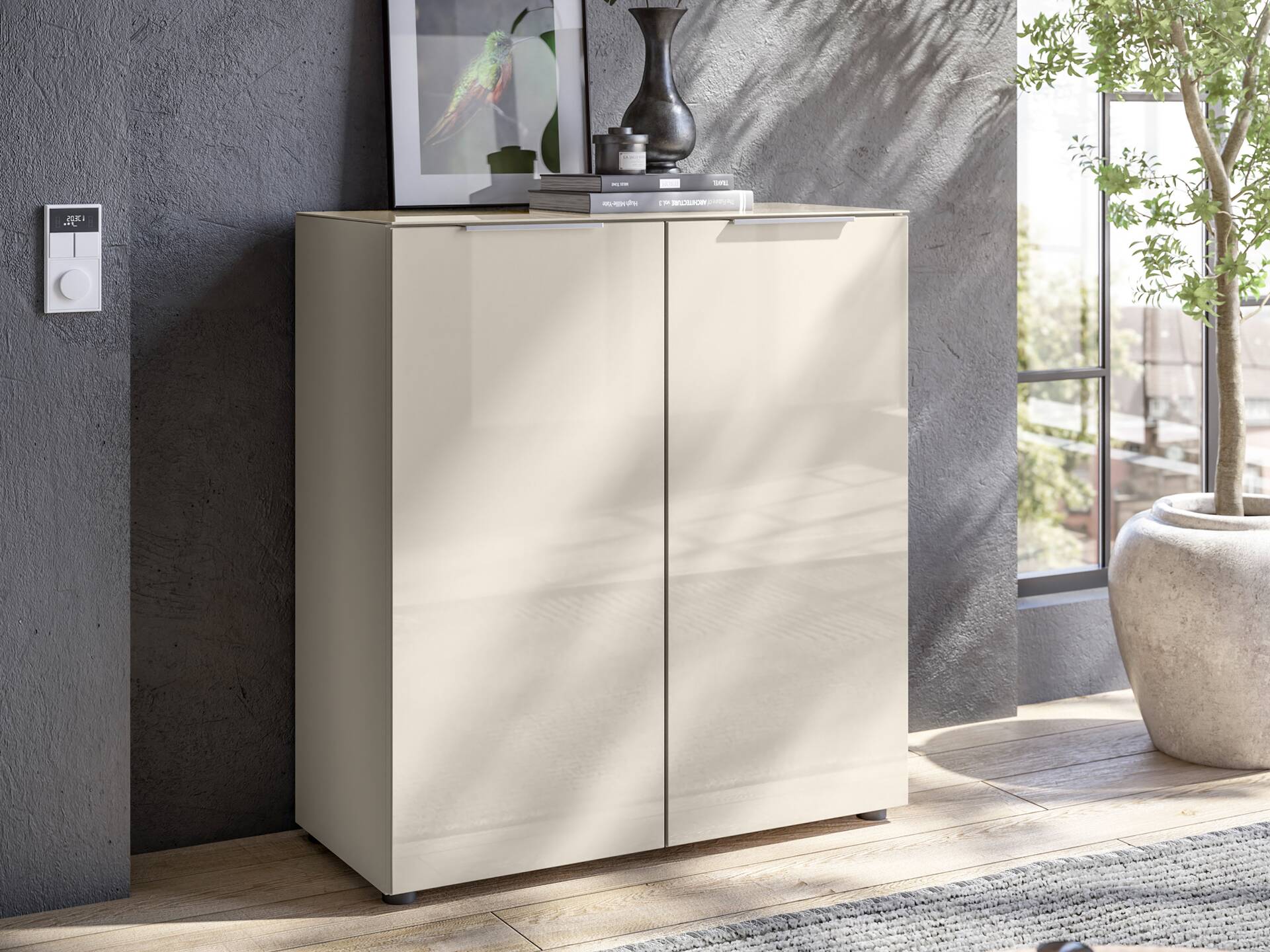 SANTORINI Kommode 1, Material Spanplatte, Kaschmirfarbig 