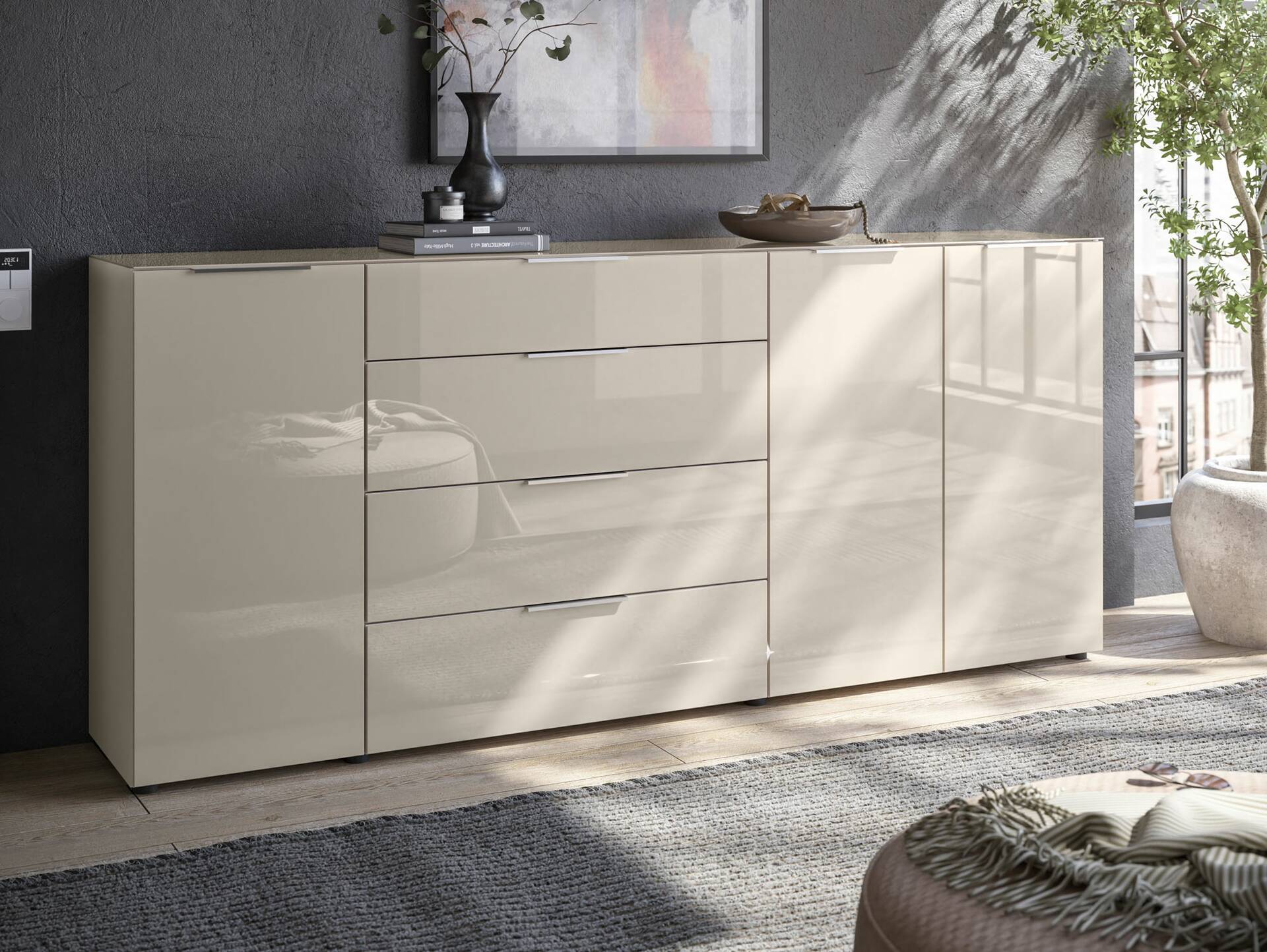 SANTORINI Kommode 5, Material Spanplatte, Kashmirfarbig 