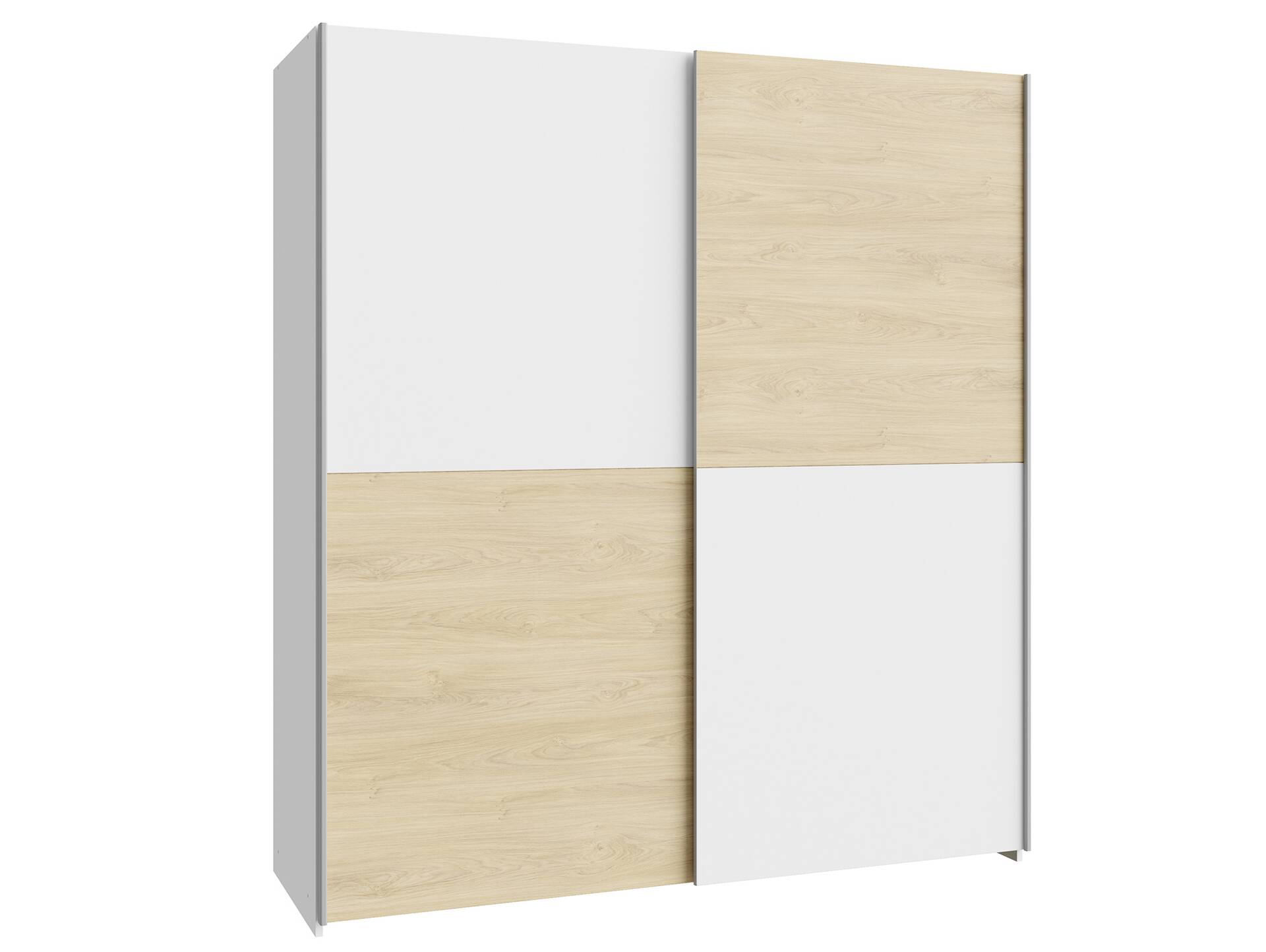 SAVINO Kleiderschrank, Material Dekorspanplatte 170 cm | weiss / eichefarbig