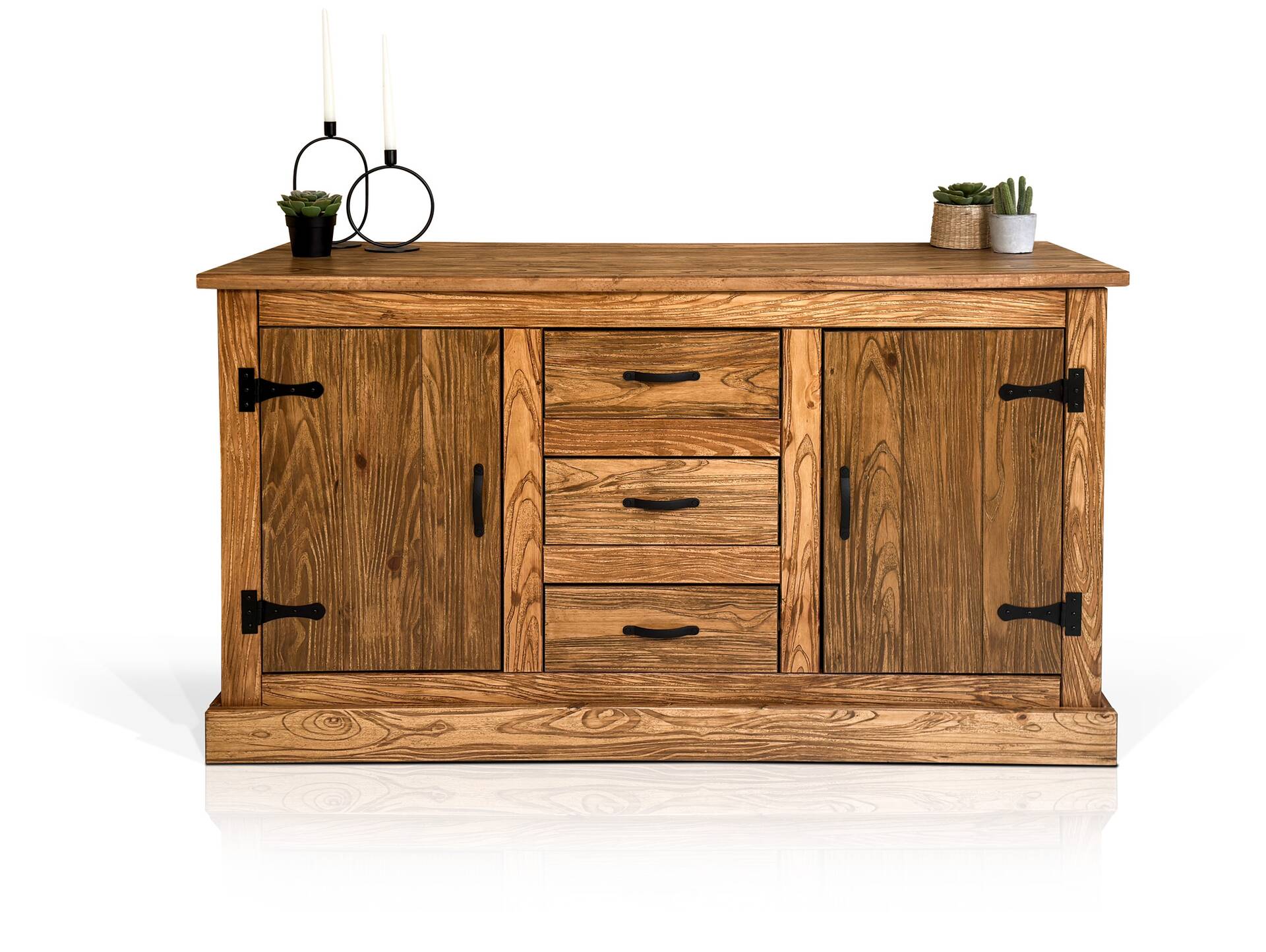 EVERGLADE Sideboard, Material Massivholz, Kiefer eichefarbig 