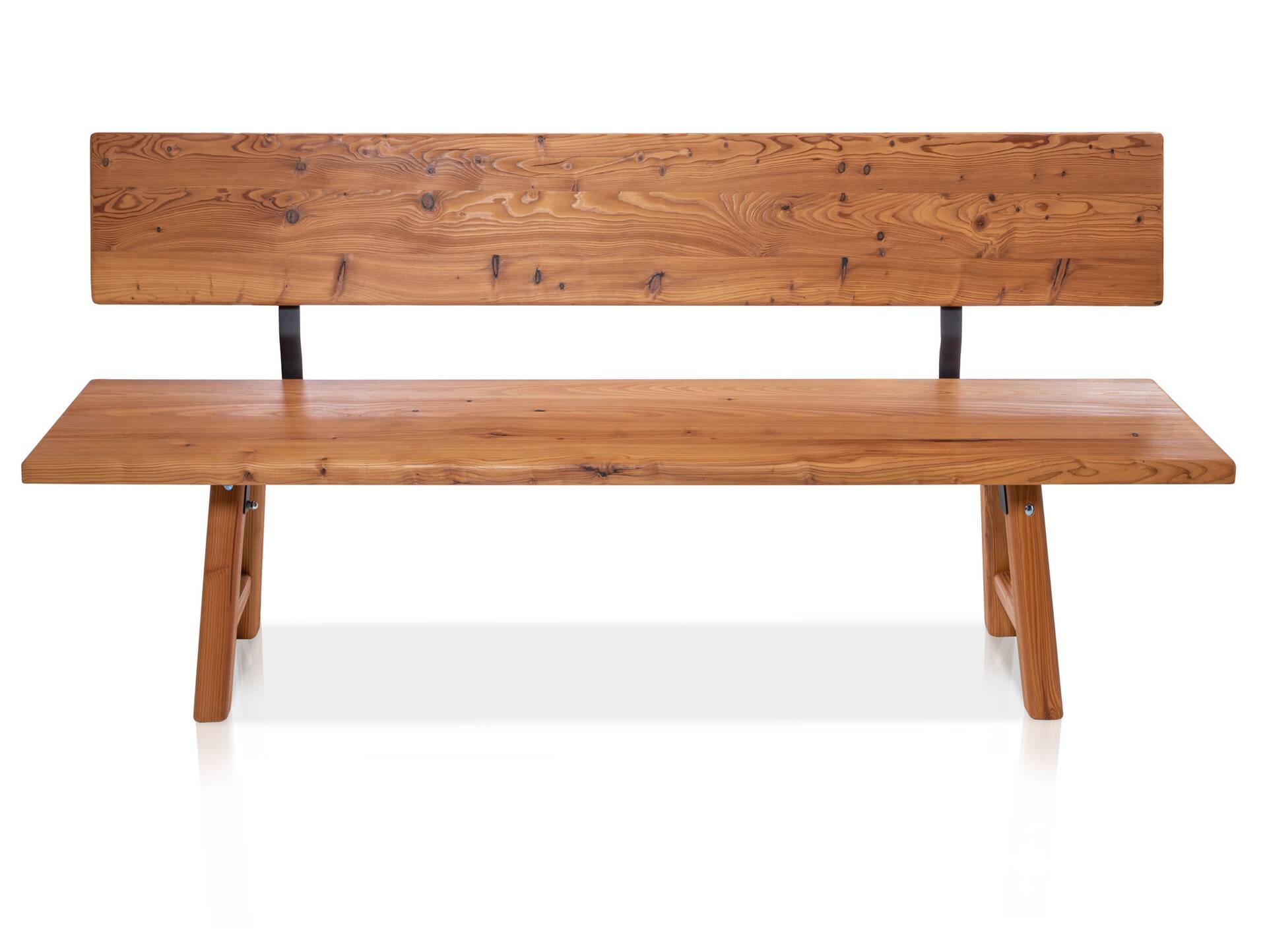 STARNBERG Sitzbank mit Rücken, Material Massivholz, Lärche gedämpft 260 cm | geölt