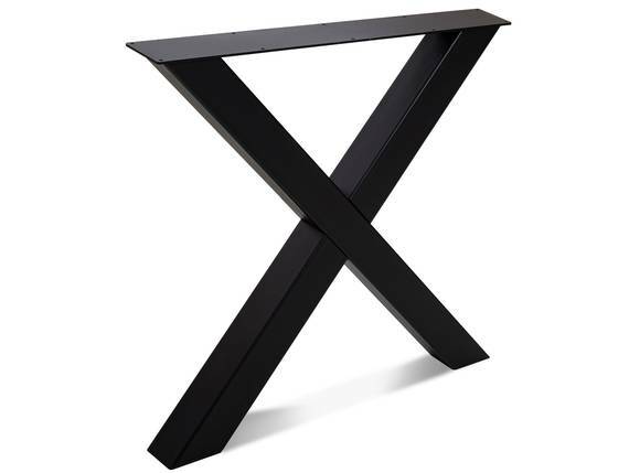 1 PAAR X-Beine für Esstisch, Material Stahl, schwarz 70 cm