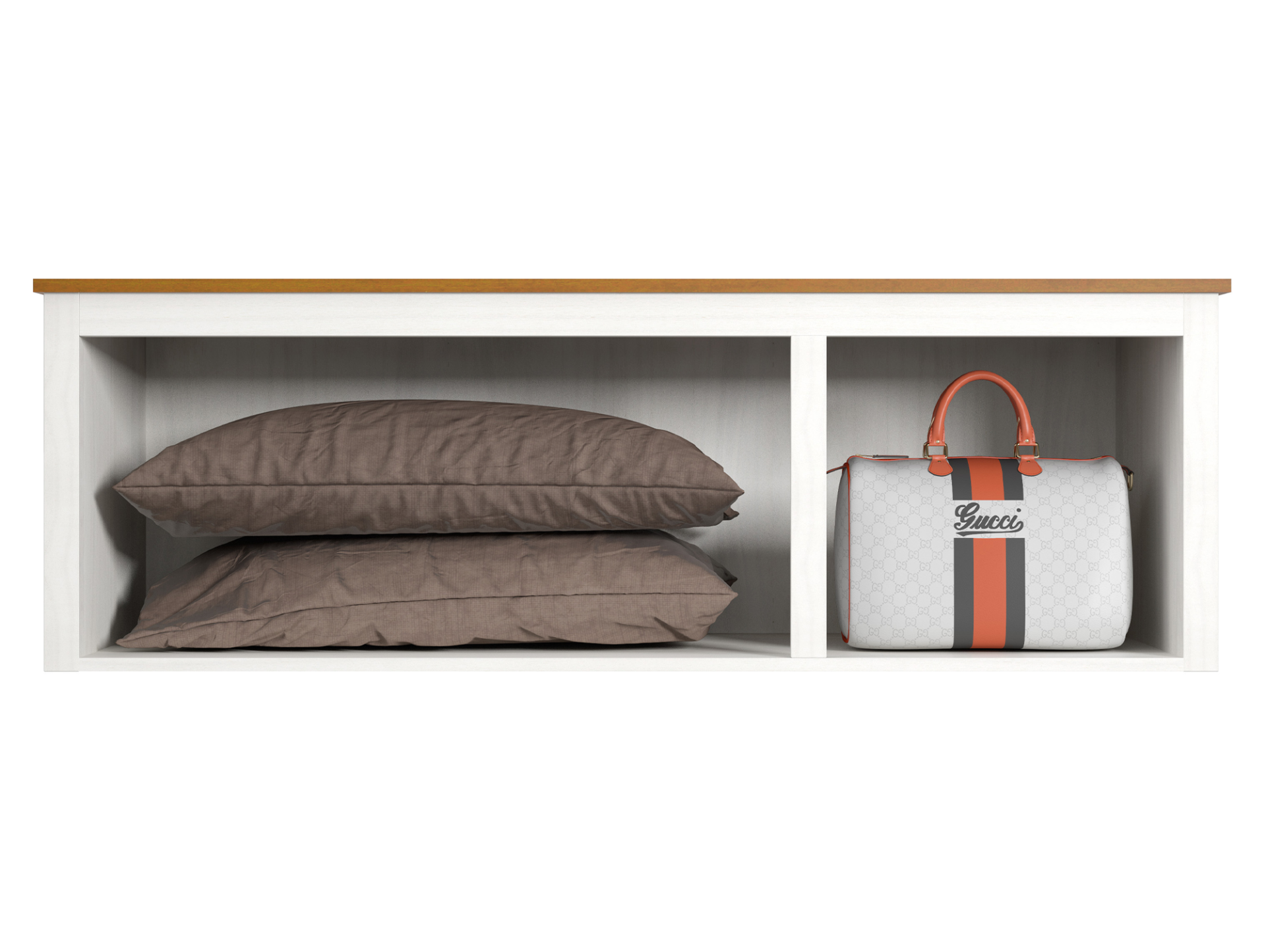 TRICO Aufsatz für Kleiderschrank, 3-türig, Material Massivholz, Kiefer White wash 