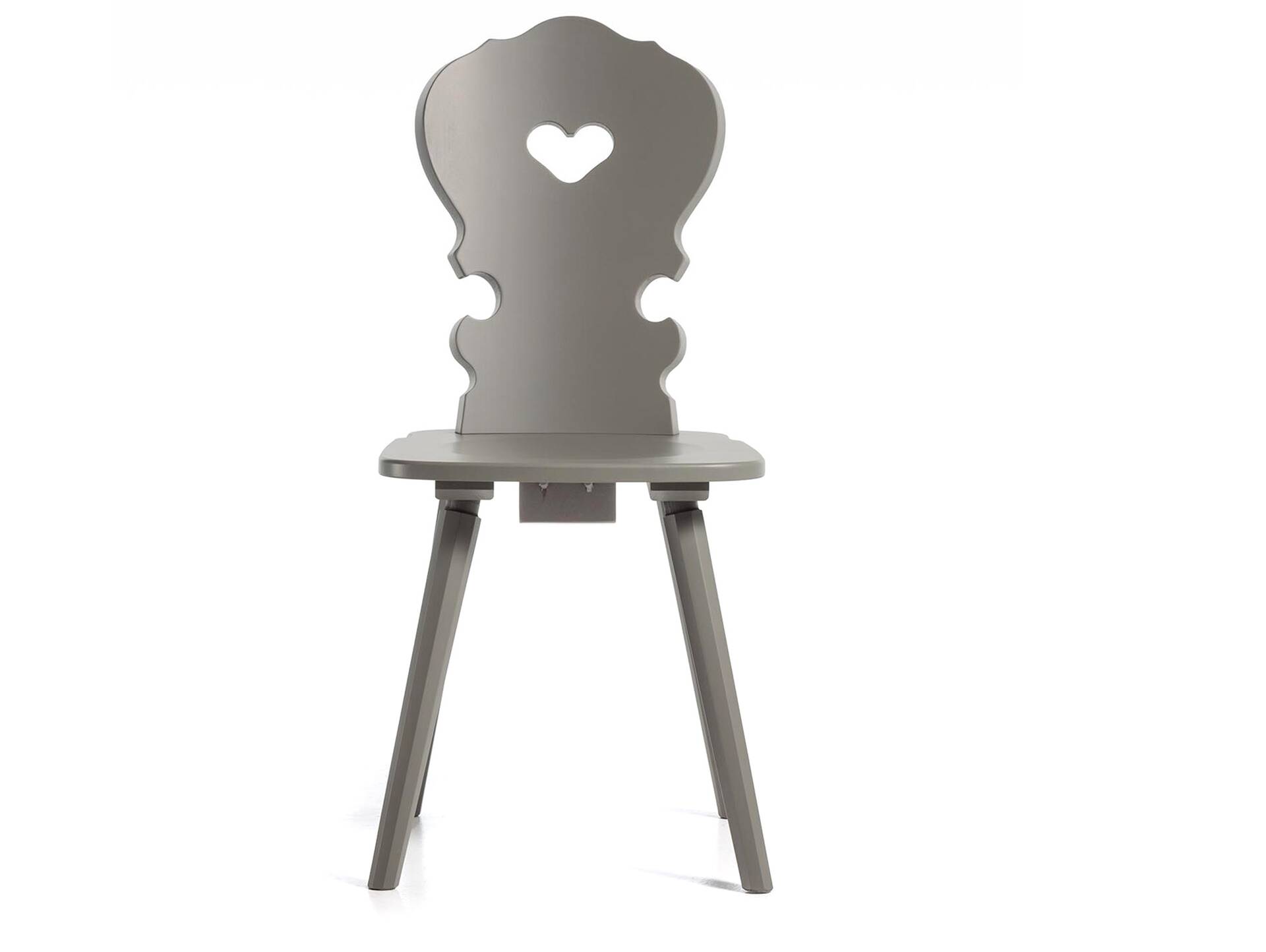 VALERIO Stuhl, Material Massivholz, Fichte lackiert grau