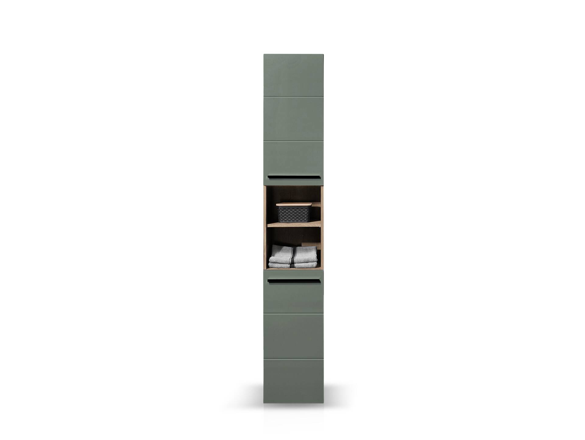 VALENCE Hochschrank, Material Dekorspanplatte, Eiche Nachbildung/schilfgrün 