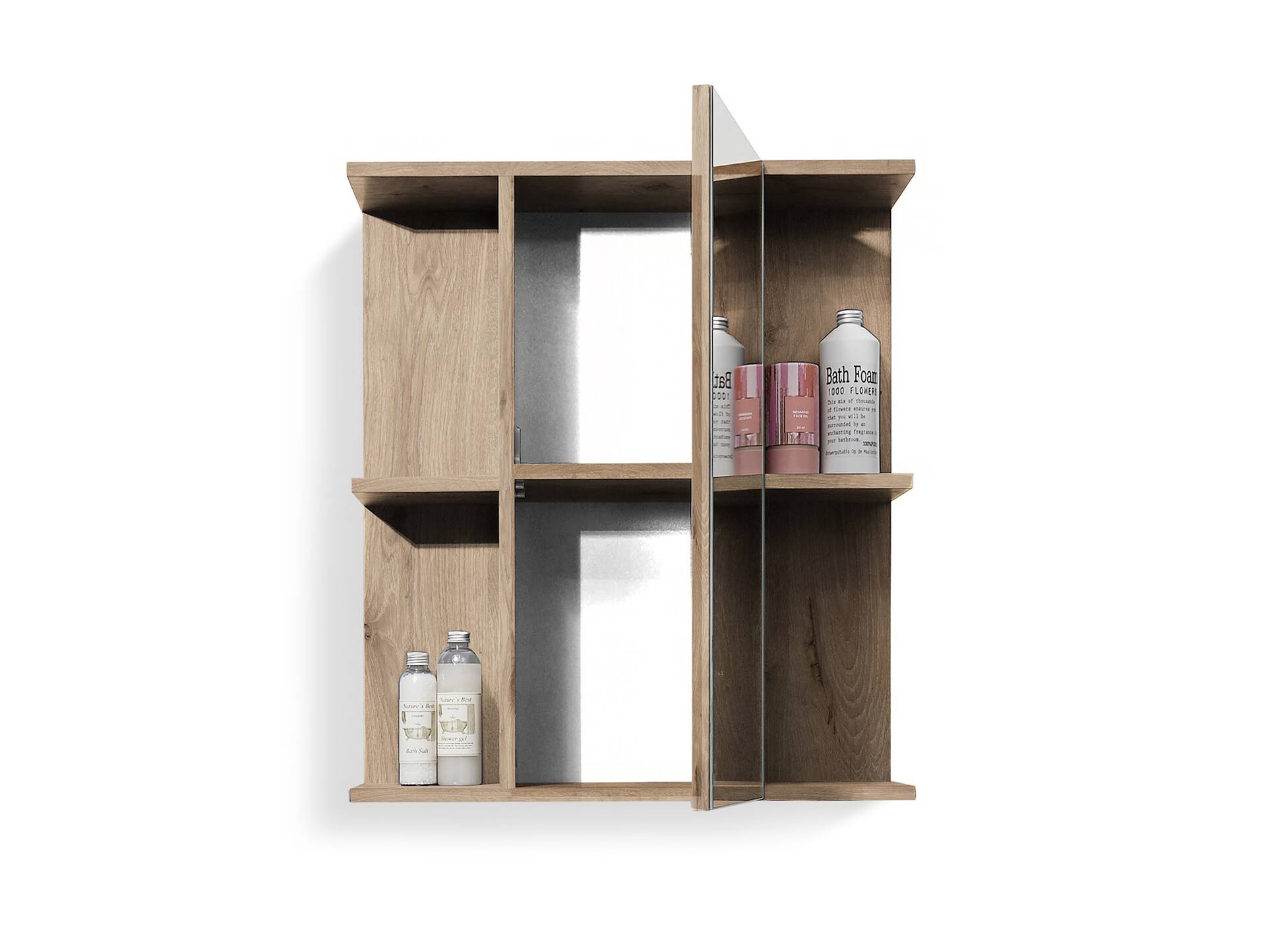 VALENCE Spiegelschrank, Material Dekorspanplatte, Eiche Nachbildung 