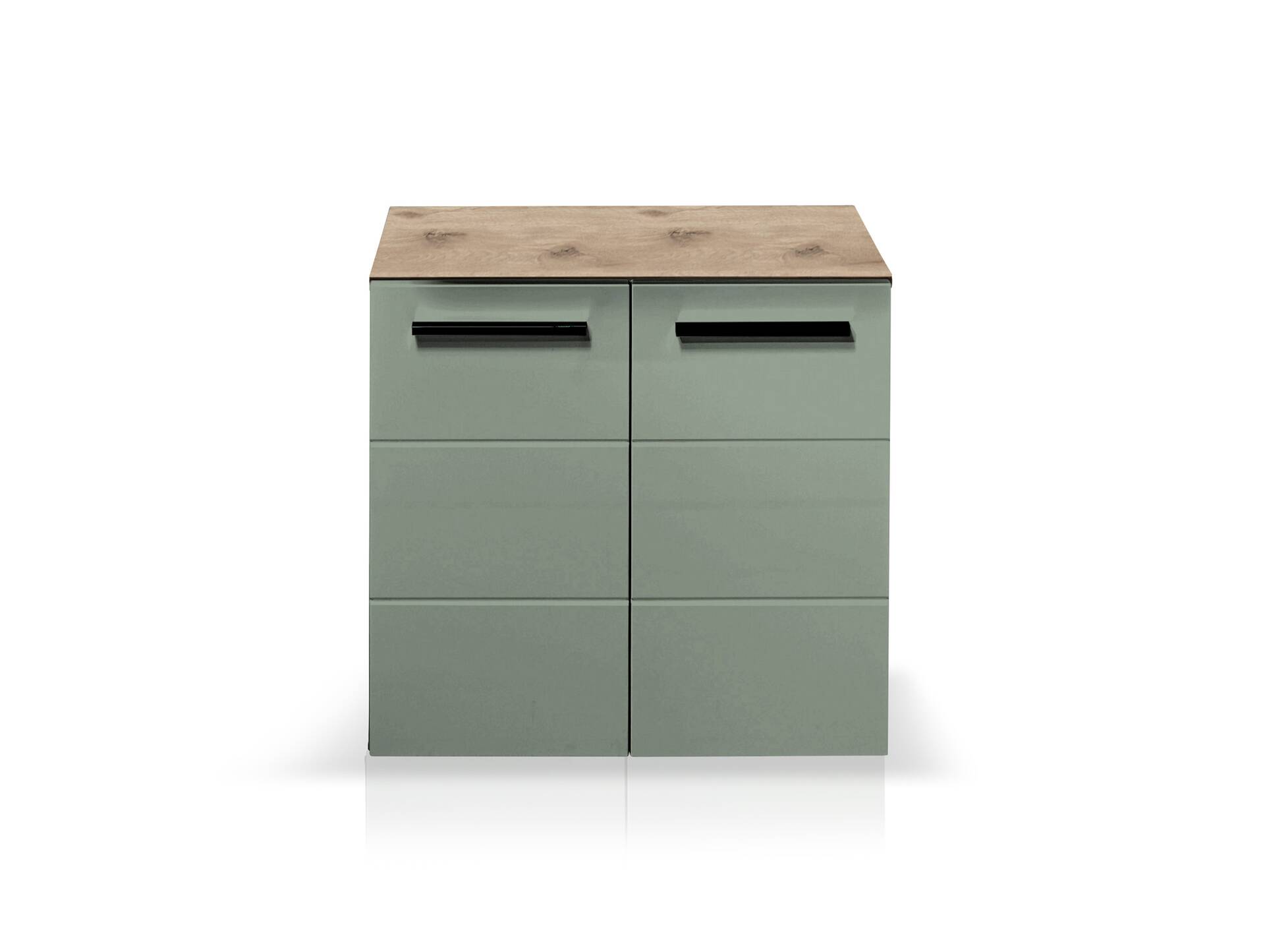 VALENCE Waschbeckenunterschrank, Material Dekorspanplatte, Eiche Nachbildung/schilfgrün 