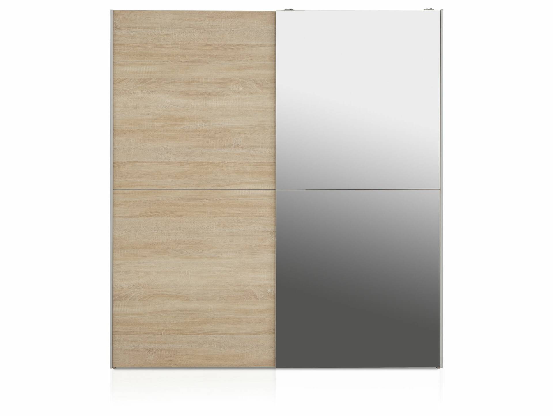 WALUNA Schwebetürenschrank mit Spiegel, Material Dekorspanplatte Eiche sonomafarbig
