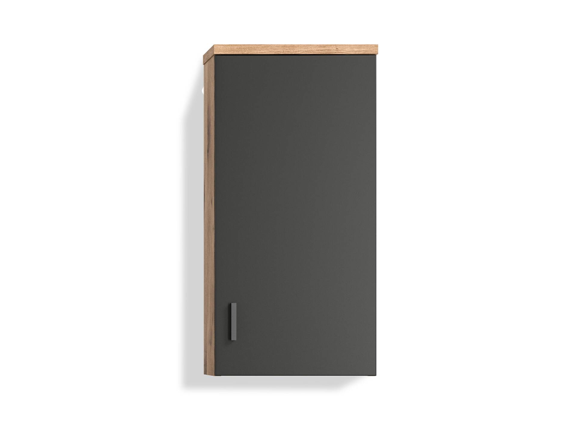 GOLDENBAY Hängeschrank fürs Badezimmer, Material Dekorspanplatte, Nox Oak Nachbildung/Grau matt 
