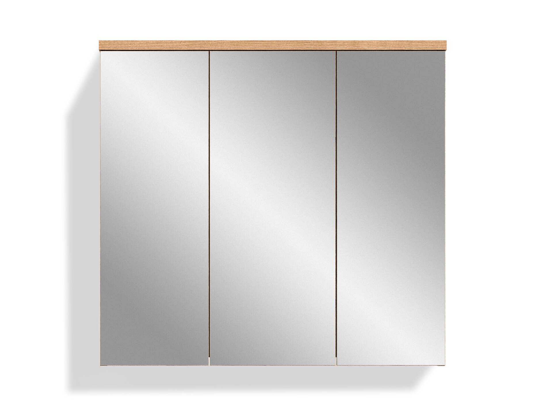 GOLDENBAY Spiegelschrank, Material Dekorspanplatte, Nox Oak Nachbildung/Grau matt 