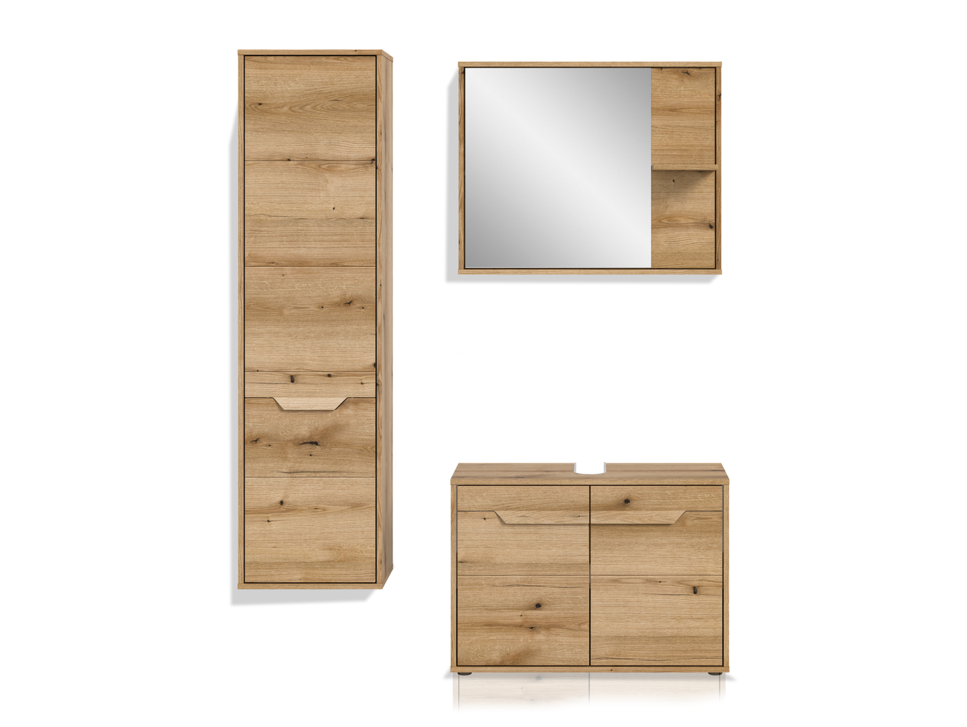 ZANTO Badezimmerset II, Material Dekorspanplatte, Evoke Oak Nachbildung 