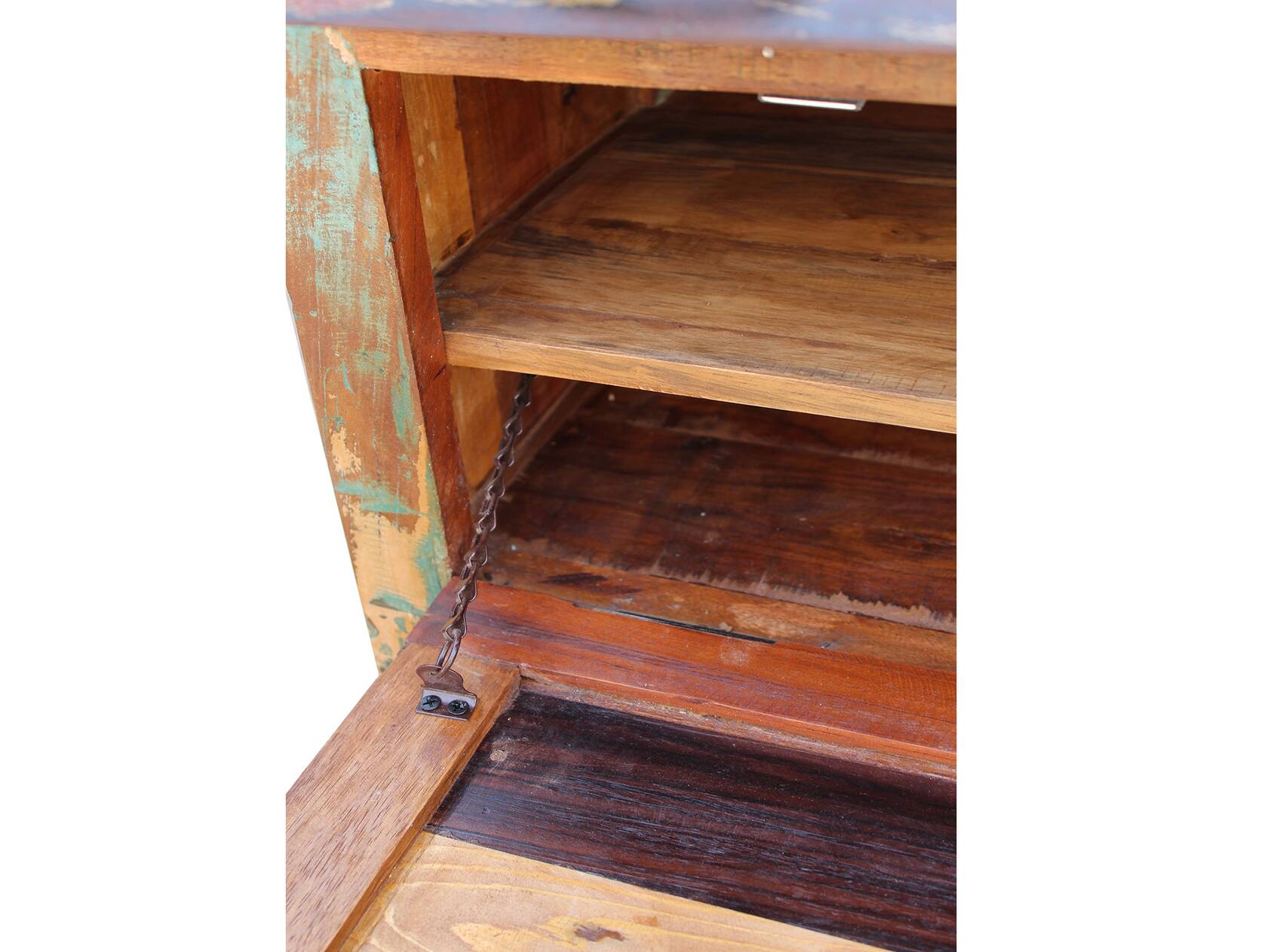 Schuhschrank Material RIVERBOAT Massivholz, Vintage-Optik Altholz, aus