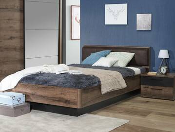 JESOLO Jugendbett / Bettanlage, Material Dekorspanplatte, schlammeichefarbig 