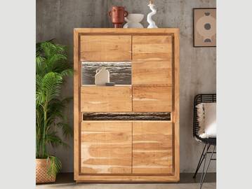 BATTURO Highboard II, Material Massivholz, Akazie lackiert 