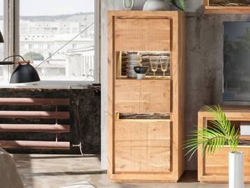 BATTURO Highboard I, Material Massivholz, Akazie lackiert 