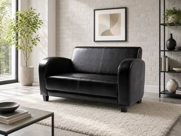 ANTO Sofa 2-Sitzer Antikbraun, Füsse nussbaumfarben