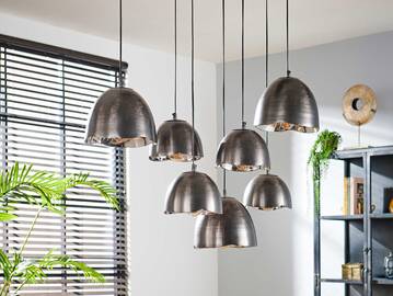 ANUK Hängelampe, 7-flammig, Material Metall, Nickel schwarz