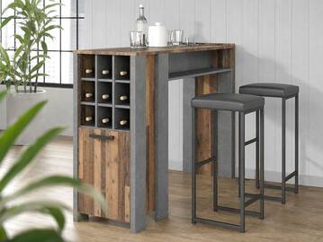 CASSIA Bartisch, Material Dekorspanplatte, Old Wood Vintage/betonfarbig