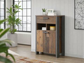 CASSIA Schuhschrank, Material Dekorspanplatte, Old Wood Vintage Nachbildung/betonfarbig