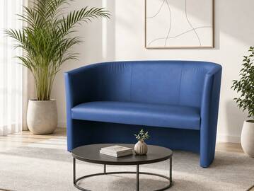 CHARLY DUO Cocktailsessel / Sessel, Material Kunstleder blau