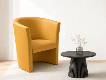 CHARLY Sessel / Cocktailsessel im Lederlook, Material Kunstleder gelb