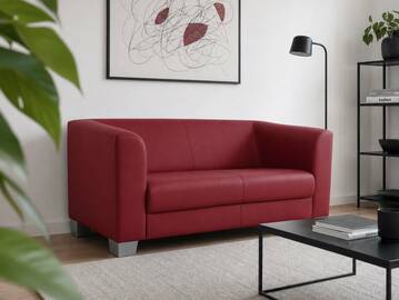 CHICAGO 2-Sitzer Sofa, Material Kunstleder weinrot