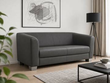 CHICAGO 3-Sitzer Sofa, Material Kunstleder grau