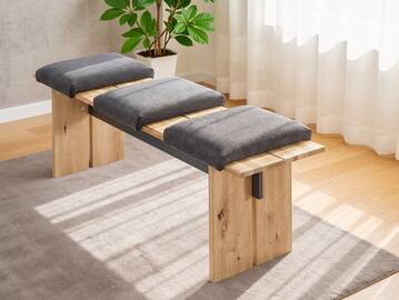 GOJA Sitzbank, Material teilmassiv, Artisan Wildeiche/graphitfarbig